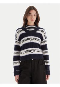 Tommy Jeans Sweter DW0DW21682 Granatowy Regular Fit. Kolor: niebieski. Materiał: bawełna