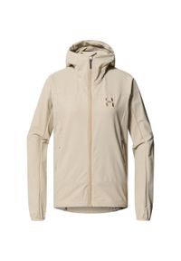 Haglöfs - Kurtka przeciwdeszczowa damska Rosson Softshell Hood. Kolor: beżowy. Materiał: softshell