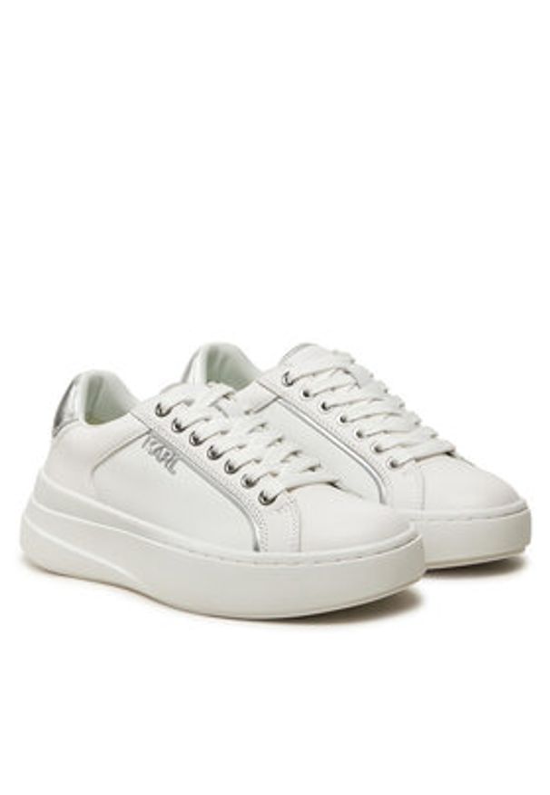 Karl Lagerfeld - KARL LAGERFELD Sneakersy KL64020 Biały. Kolor: biały. Materiał: skóra