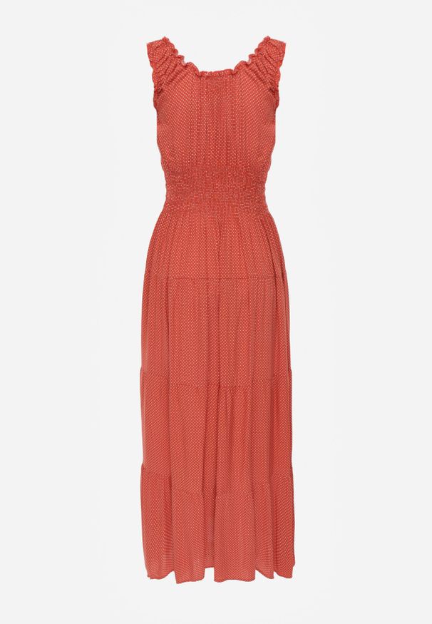 Born2be - Czerwona Sukienka Abill. Kolor: czerwony. Długość rękawa: bez rękawów. Sezon: lato. Styl: boho, wakacyjny. Długość: maxi