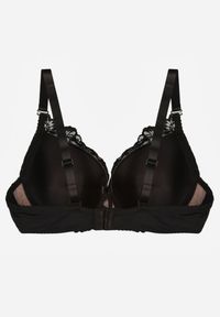 Born2be - Czarno-Beżowy Klasyczny Biustonosz Zdobiony Koronką Idarodia. Kolor: czarny. Materiał: koronka. Wzór: koronka, aplikacja #2