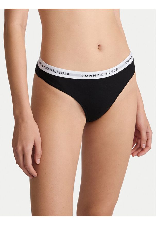 TOMMY HILFIGER - Tommy Hilfiger Stringi UW0UW05875 Czarny. Kolor: czarny. Materiał: bawełna