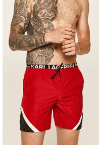 Karl Lagerfeld - Szorty kąpielowe. Kolor: czerwony. Materiał: materiał #1
