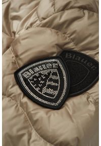 Blauer USA - BLAUER Beżowa kurtka damska Aldie Short Jackets. Kolor: beżowy. Materiał: poliamid, futro, puch