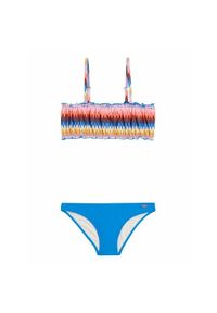 Dziewczęcy 2-częściowy kostium kąpielowy bandeau Protest Prtclaud. Kolor: niebieski. Wzór: kolorowy, paski, nadruk #1