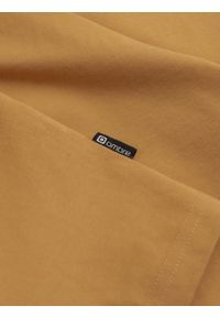 Ombre Clothing - Męski longsleeve BASIC z okrągłym dekoltem - musztardowy V10 OM-LSBL-0106 - XXL. Kolor: żółty. Materiał: bawełna, materiał. Długość rękawa: długi rękaw. Wzór: gładki, jednolity. Styl: klasyczny