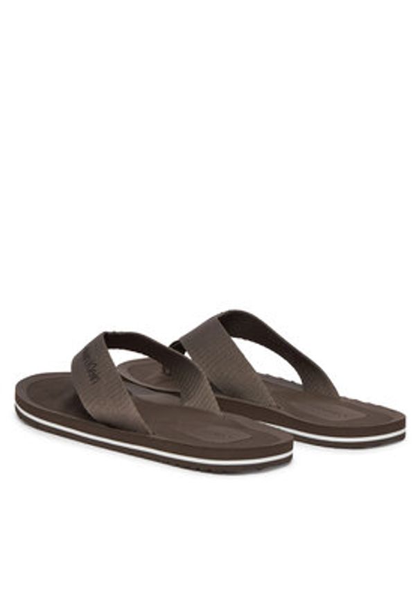 Calvin Klein Japonki Logo Webbing Strap HM0HM02106 Brązowy. Kolor: brązowy. Materiał: materiał