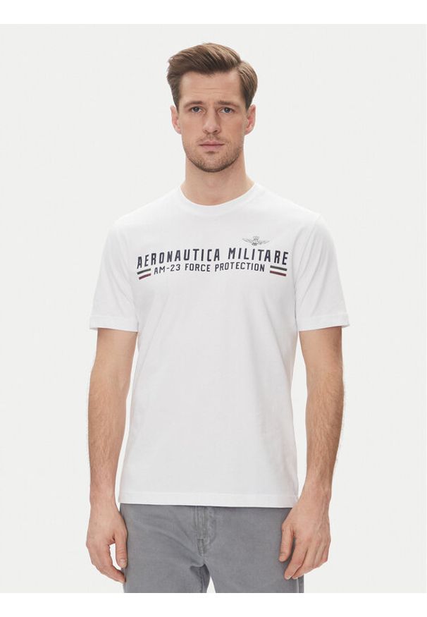 Aeronautica Militare T-Shirt 251TS1942J538 Biały Regular Fit. Kolor: biały. Materiał: bawełna