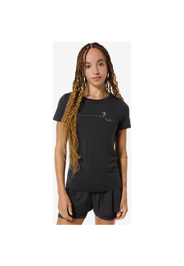 Koszulka SUPER.NATURAL W RUNNING TEE. Kolor: czarny. Sport: bieganie