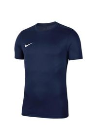 Nike - Męska Koszulka Z Krótkim Rękawem Dry Park VII. Kolor: niebieski. Długość rękawa: krótki rękaw. Długość: krótkie. Sport: turystyka piesza
