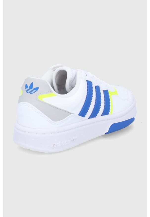 adidas Originals buty dziecięce Courtic kolor biały. Nosek buta: okrągły. Zapięcie: sznurówki. Kolor: biały. Materiał: guma