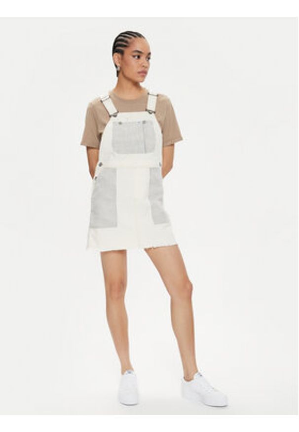 Lee Sukienka jeansowa Railroad 112349530 Écru Relaxed Fit. Materiał: bawełna