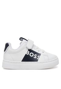 BOSS Sneakersy J52165 S Biały. Kolor: biały. Materiał: skóra