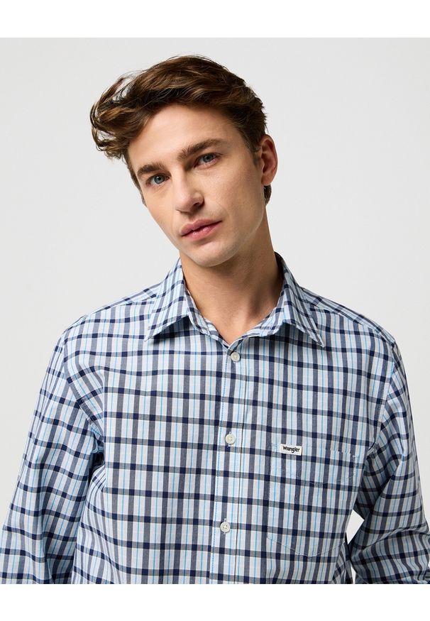 Wrangler - MESKA KOSZULA WRANGLER 1 PKT SHIRT CERULEAN 112371552