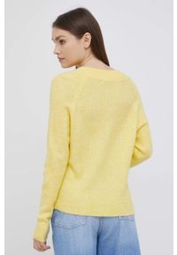 JDY sweter damski kolor żółty lekki. Okazja: na co dzień. Kolor: żółty. Materiał: dzianina. Długość rękawa: raglanowy rękaw. Styl: casual #5