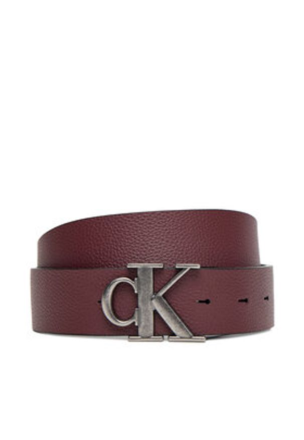 Calvin Klein Pasek Męski Monogram Buckle 35Mm Adj/Rev LV04D7017G Czarny. Kolor: czarny. Materiał: skóra
