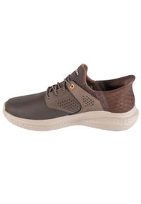 skechers - Buty sportowe Sneakersy męskie, Slip-Ins: Slade - Macklin. Kolor: brązowy. Model: Skechers Sport. Sport: turystyka piesza