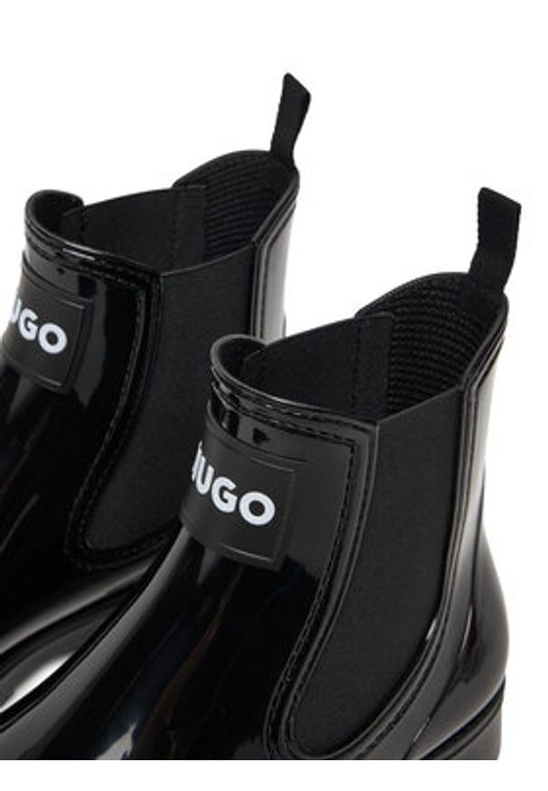 Hugo - HUGO Kalosze Tabita Rain Bootie 50498397 Czarny. Kolor: czarny. Materiał: syntetyk