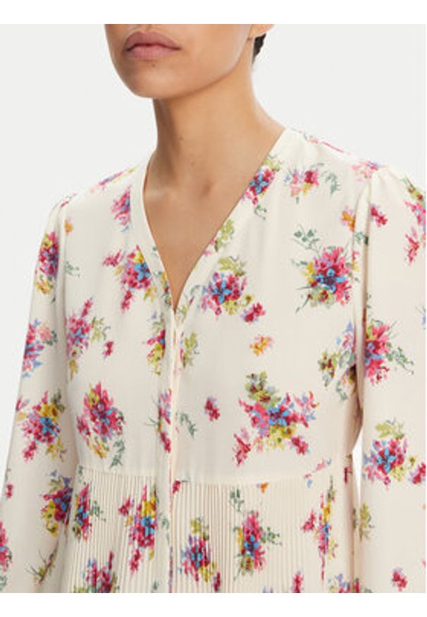 Liu Jo Sukienka codzienna WA5168 T3786 Écru Relaxed Fit. Okazja: na co dzień. Kolor: kremowy. Materiał: syntetyk. Typ sukienki: proste. Styl: casual