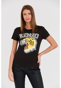 Kenzo - KENZO Czarny damski t-shirt Tiger Varsity crewneck, Rozmiar XS. Kolor: czarny #1
