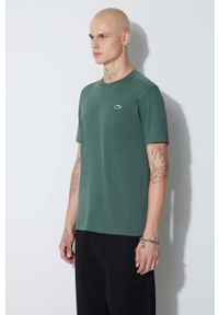 Lacoste t-shirt męski kolor zielony gładki. Kolor: zielony. Materiał: dzianina. Wzór: gładki #4