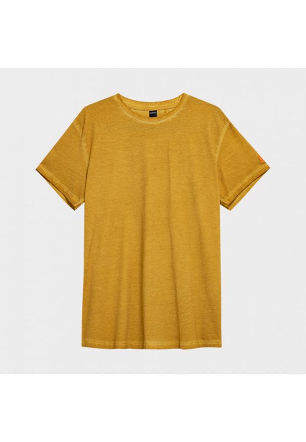 outhorn - T-shirt gładki męski. Materiał: bawełna, jersey, materiał. Wzór: gładki. Styl: sportowy