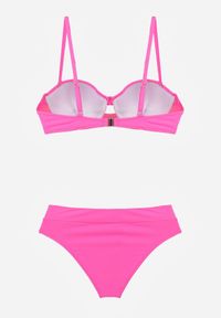 Born2be - Fuksjowe Dwuczęściowe Bikini Na Plażę i Basen z Odpinanymi Ramiączkami i Ozdobnym Wycięciem Urilienne. Kolekcja: plus size. Kolor: różowy. Długość: długie #3