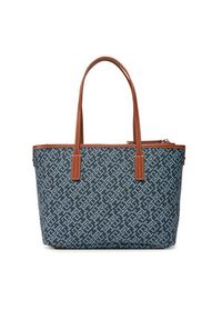 TOMMY HILFIGER - Tommy Hilfiger Torebka Th Monoplay Leather Mini Tote AW0AW17415 Granatowy. Kolor: niebieski. Materiał: skórzane #4