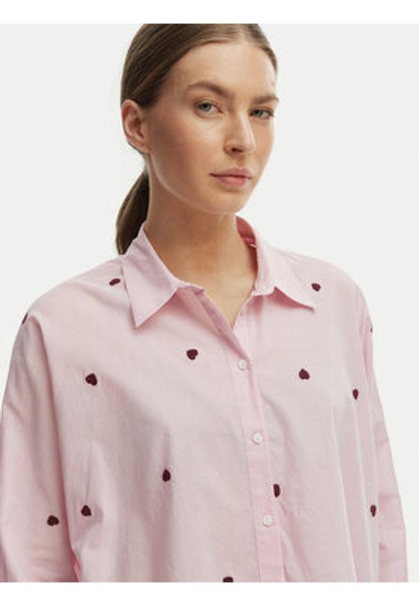 only - ONLY Koszula 15283743 Różowy Box Fit. Kolor: różowy. Materiał: bawełna