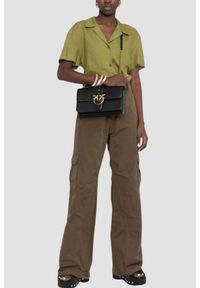 Pinko - PINKO Czarna listonoszka damska Love One Classic ST.. Kolor: czarny. Wzór: aplikacja. Styl: casual, elegancki, klasyczny #5