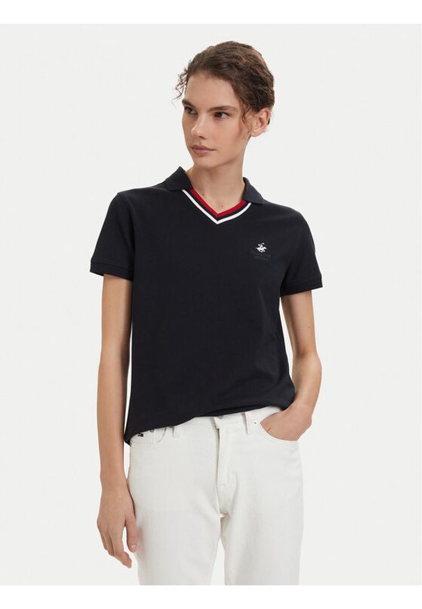 Beverly Hills Polo Club Polo P-SS26W-P2217 Granatowy Regular Fit. Typ kołnierza: polo. Kolor: niebieski. Materiał: bawełna