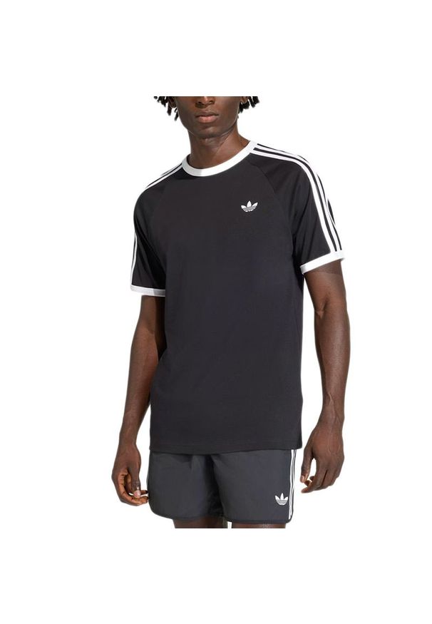 Adidas - Koszulka męska adidas Originals 3-Stripes KE3538 - czarna. Kolor: czarny. Materiał: bawełna. Długość rękawa: krótki rękaw. Długość: krótkie