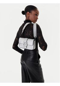 Pinko - PINKO Torebka Love One Mini Slouchy Fl AI 25-26 PLTT 104340 A2JT Srebrny. Kolor: srebrny. Materiał: skórzane
