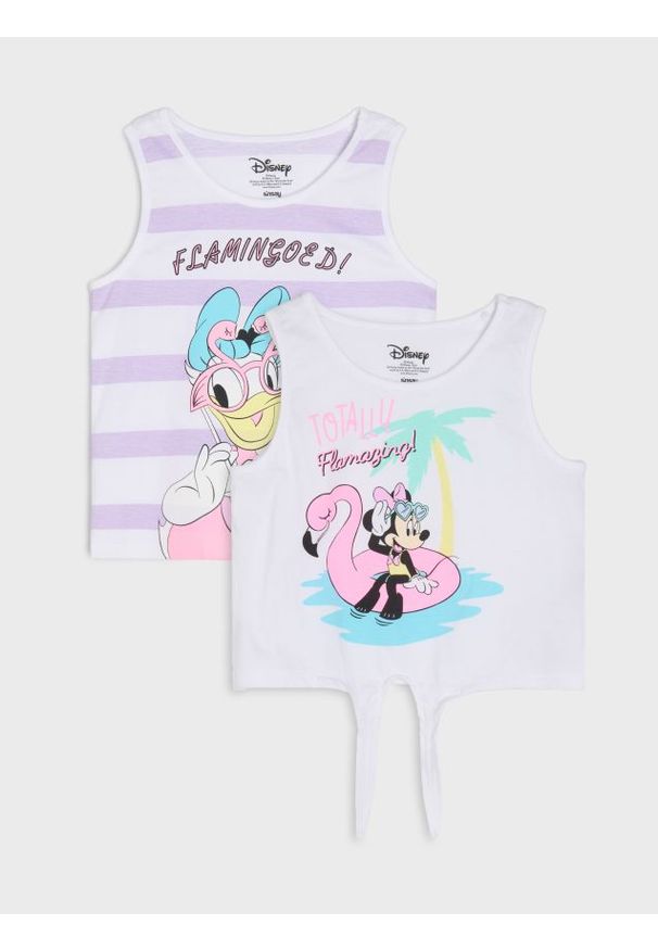 Sinsay - Koszulki na ramiączkach 2 pack Minnie Mouse - wielobarwny. Długość rękawa: na ramiączkach. Wzór: motyw z bajki
