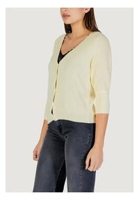 Morgan Kardigan 251-MBATSI Żółty Slim Fit. Kolor: żółty. Materiał: syntetyk #4