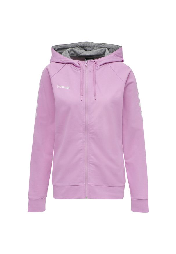 Bluza do piłki ręcznej damska Hummel hmlGO Zip z kapturem. Typ kołnierza: kaptur. Kolor: fioletowy, wielokolorowy, różowy. Sezon: zima, jesień. Sport: piłka ręczna
