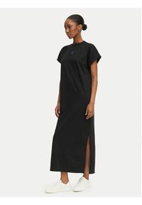 Hugo - HUGO Sukienka codzienna Nalle_B 50540389 Czarny Regular Fit. Okazja: na co dzień. Kolor: czarny. Materiał: bawełna. Typ sukienki: proste. Styl: casual #4
