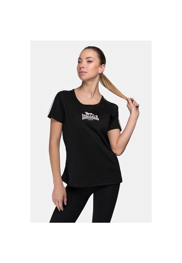 Koszulka damska Lonsdale Drisse. Kolor: czarny, wielokolorowy, biały. Sport: fitness
