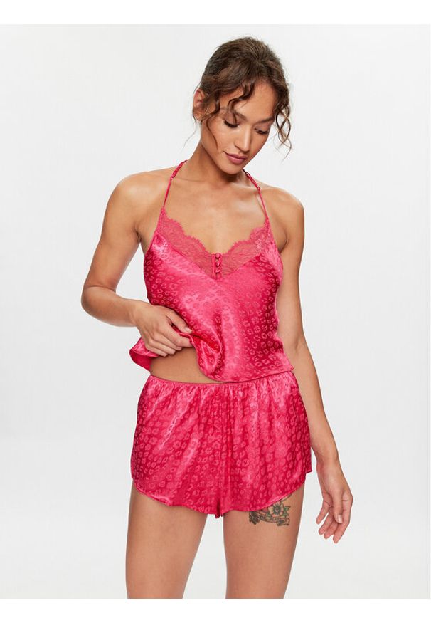 Hunkemöller Koszulka piżamowa Cami 203225 Różowy Comfortable Fit. Kolor: różowy. Materiał: wiskoza