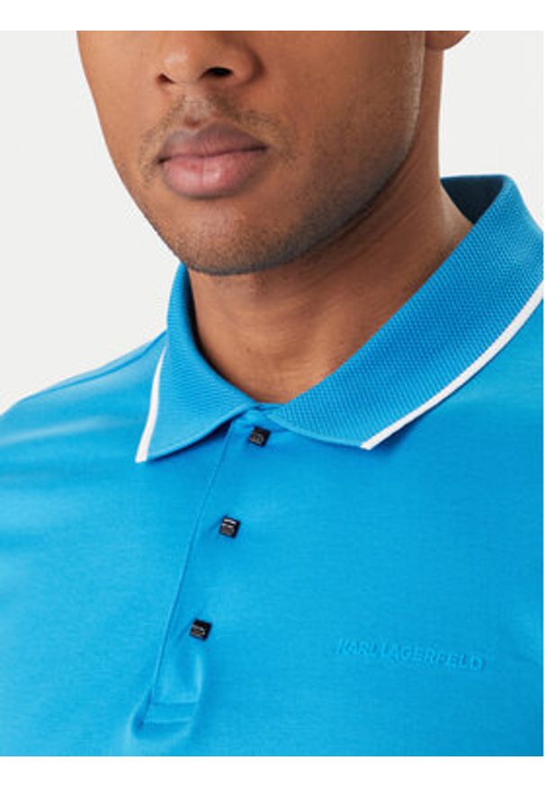 Karl Lagerfeld - KARL LAGERFELD Polo 745080 562200 Niebieski Regular Fit. Typ kołnierza: polo. Kolor: niebieski. Materiał: bawełna