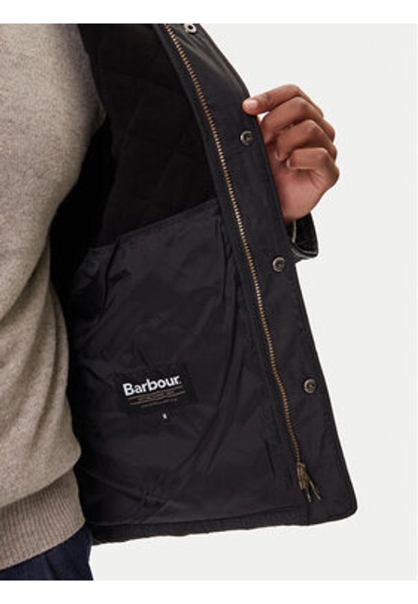 Barbour Kurtka przejściowa Powell MQU0281BK11 Czarny Slim Fit. Kolor: czarny. Materiał: syntetyk