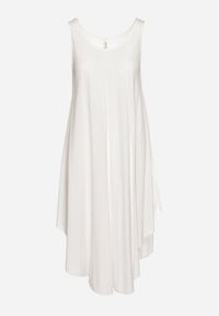 Born2be - Biała Rozkloszowana Sukienka z Bawełny Tesaxelle. Okazja: na co dzień. Kolor: biały. Materiał: bawełna. Typ sukienki: proste. Styl: klasyczny, casual, elegancki, wizytowy #6