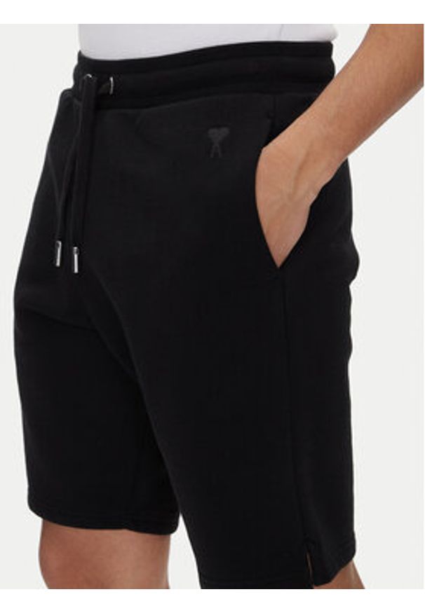 AMI PARIS - AMI Paris Szorty sportowe HSO674.747 Czarny Baggy Fit. Kolor: czarny. Materiał: bawełna. Styl: sportowy