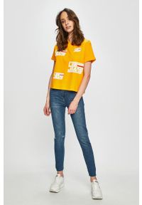 Lee - LEE CROPPED GRAPHIC DAMSKI T-SHIRT KOSZULKA RADIANT YELLOW L44TEPLG 112109987