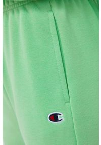 Champion spodnie dresowe kolor zielony gładkie. Kolor: zielony. Materiał: dresówka. Wzór: gładki #4