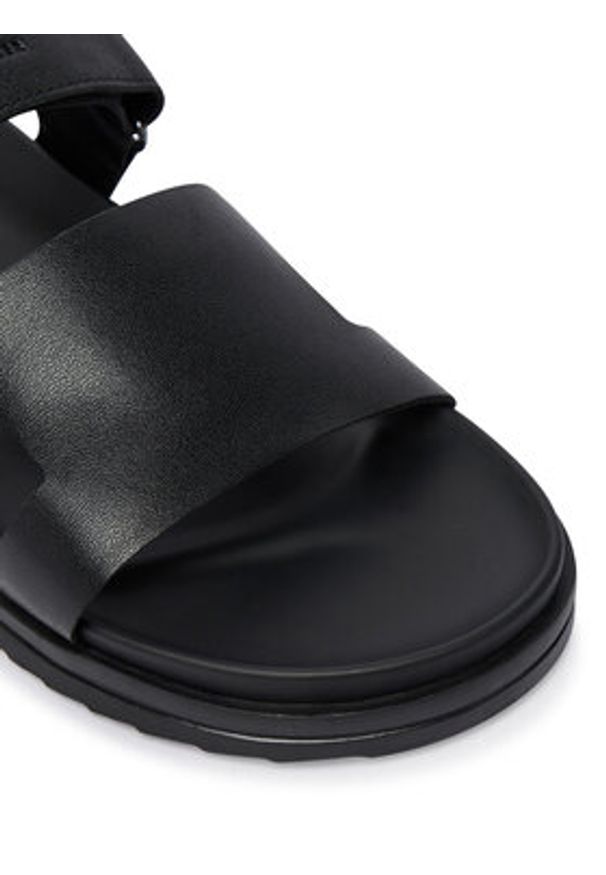 TOMMY HILFIGER - Tommy Hilfiger Klapki Adjustable Premium Lth Sandal FM0FM05773 Czarny. Kolor: czarny. Materiał: skóra