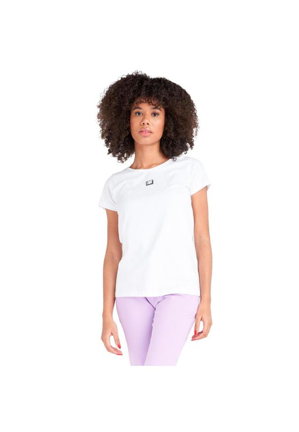 LEONE 1947 APPAREL - Neonowa koszulka damska z krótkim rękawem. Kolor: biały. Materiał: tkanina. Długość rękawa: krótki rękaw. Długość: krótkie. Sport: fitness