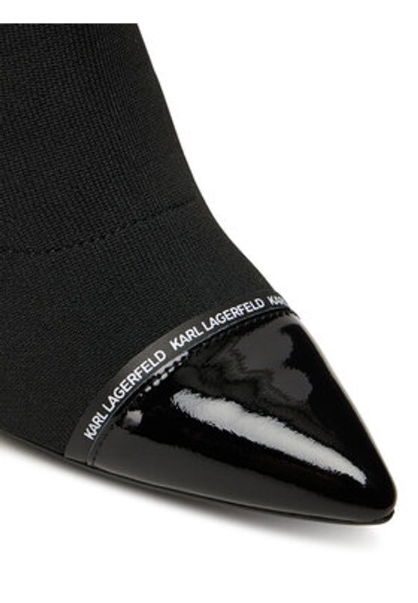 Karl Lagerfeld - KARL LAGERFELD Botki Pandara KL31357 Czarny. Kolor: czarny. Materiał: materiał