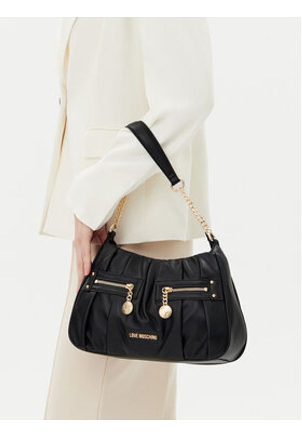 Love Moschino - LOVE MOSCHINO Torebka JC4214PP0MKB0000 Czarny. Kolor: czarny. Materiał: skórzane