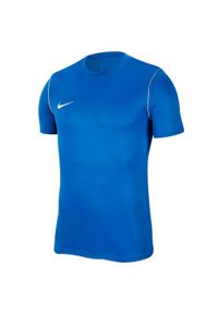 Nike - Męska Koszulka Z Krótkim Rękawem Dry Park 20. Kolor: niebieski. Długość rękawa: krótki rękaw. Długość: krótkie. Sport: turystyka piesza